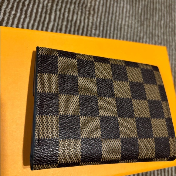 Brown checkered trifold blocking wallet multi card holder organizer - NEW! - Picture 2 of 7